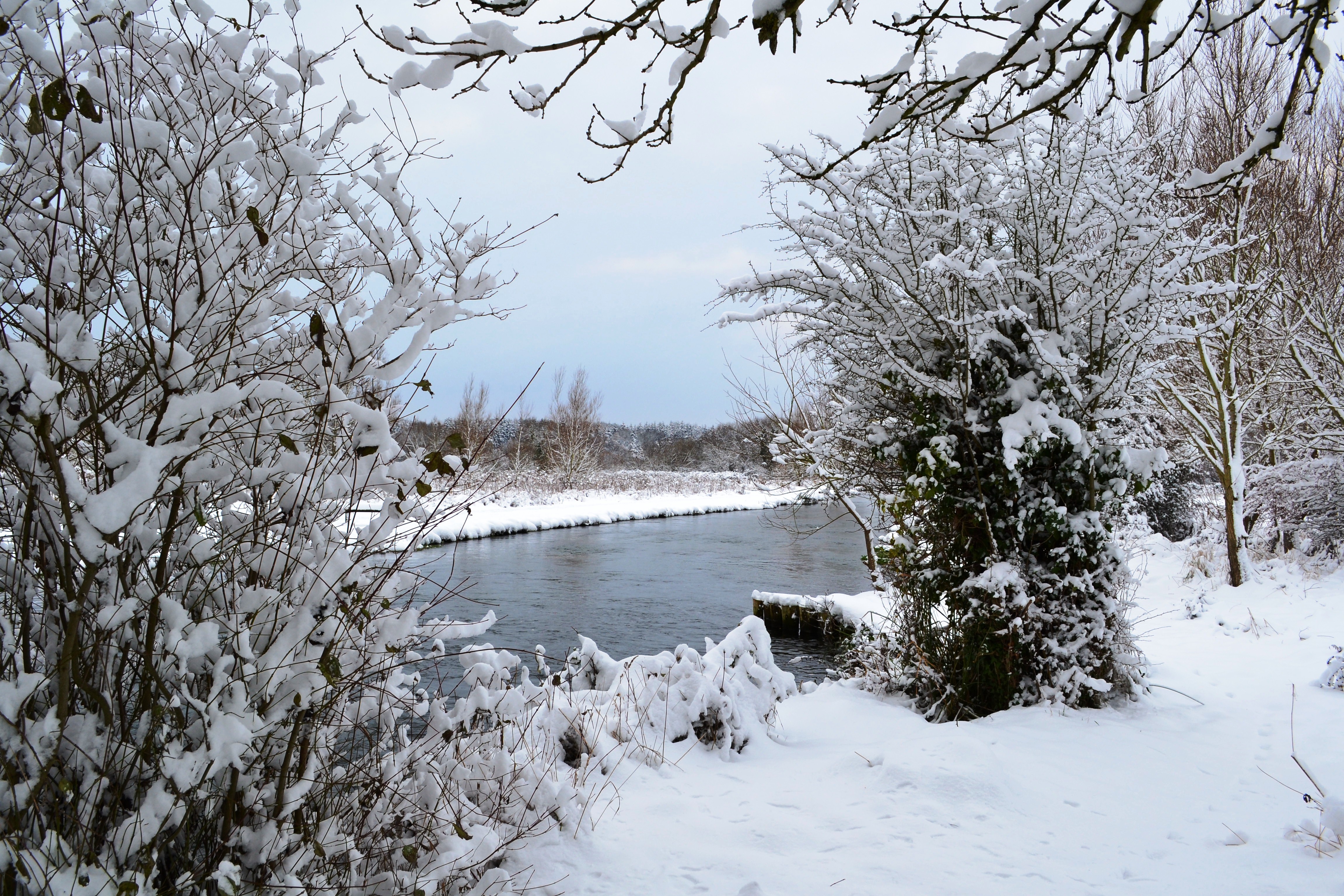 river in snow
